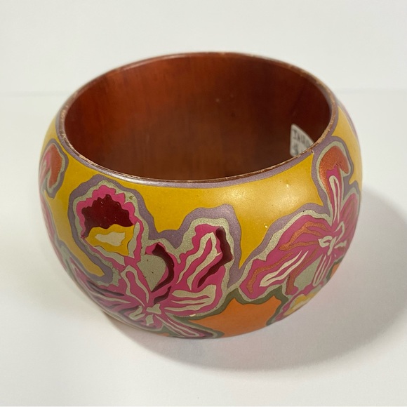 Painted Wood Bangle Bracelet - Picture 3 of 13